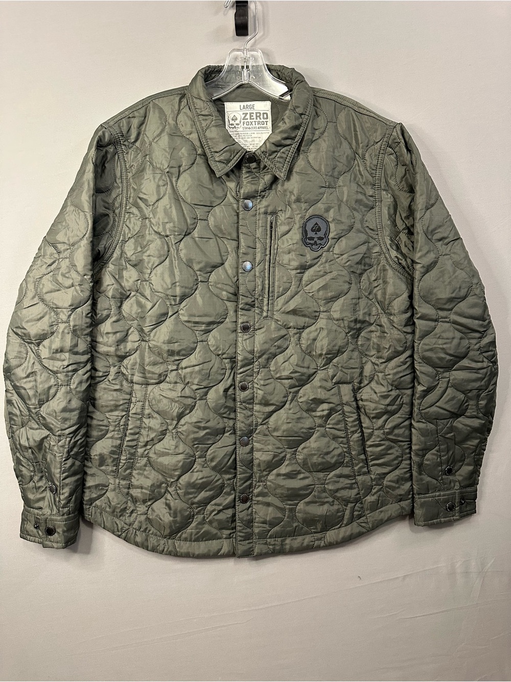 Zero Foxtrot Woobie Shacket Quilted Lightweight Jacket in Olive